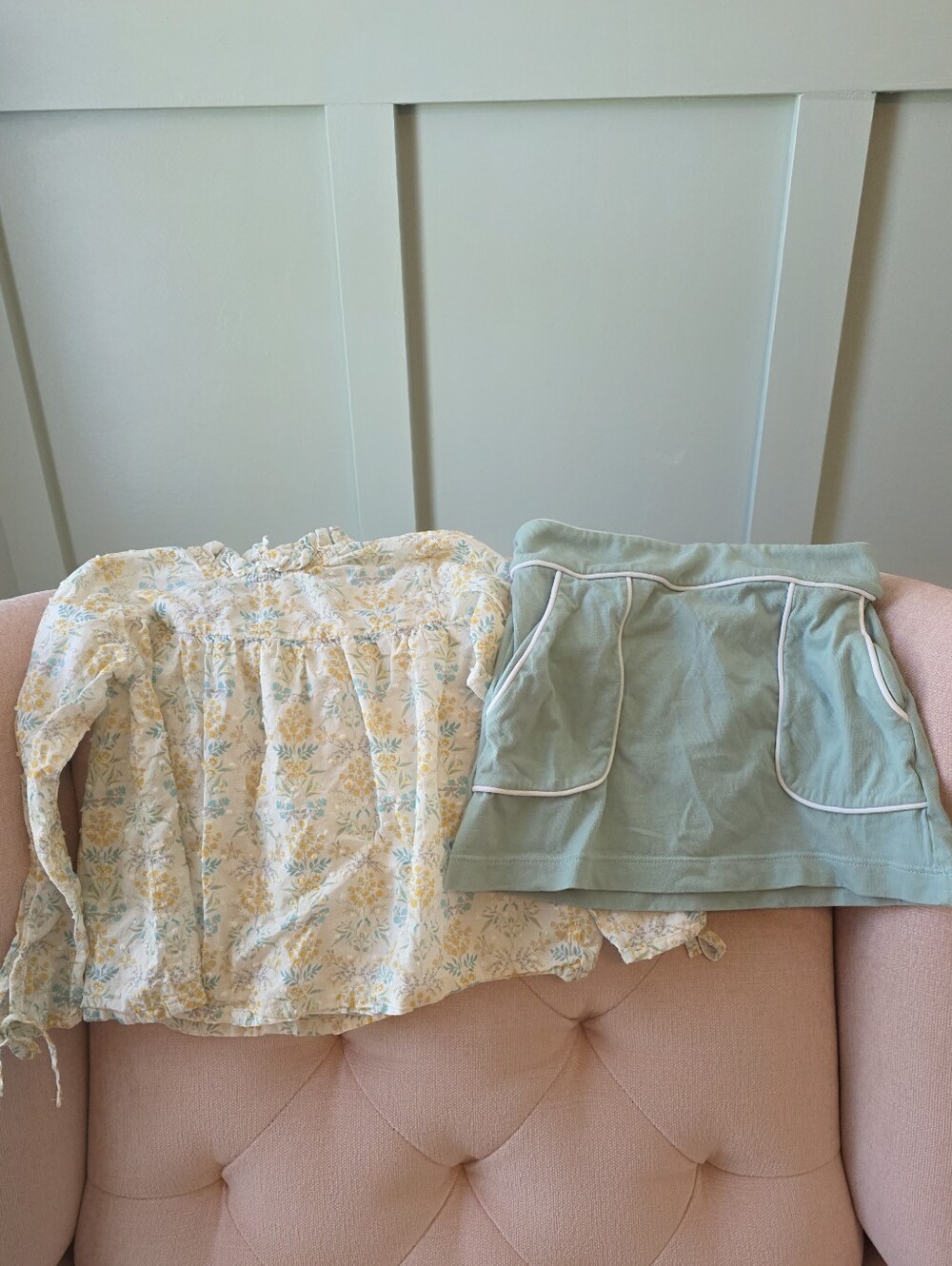 Bella Bliss 4t Floral Top Blouse Skirt Outfit Set - Summer Fall Smocked Brand